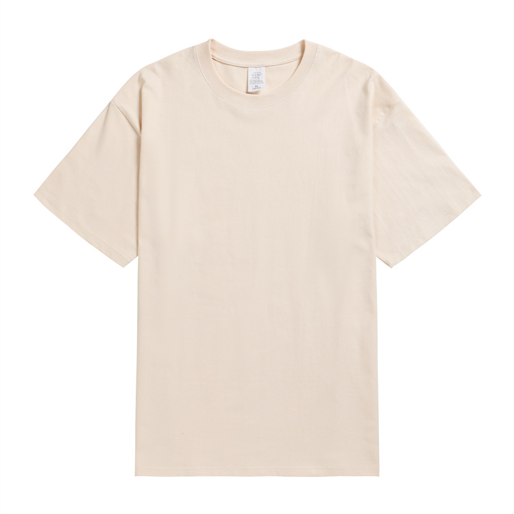 In-stock American heavy-duty casual long blank loose round-neck T-shirt, advertising shirt, team-building T-shirt, and sportswear pic 9