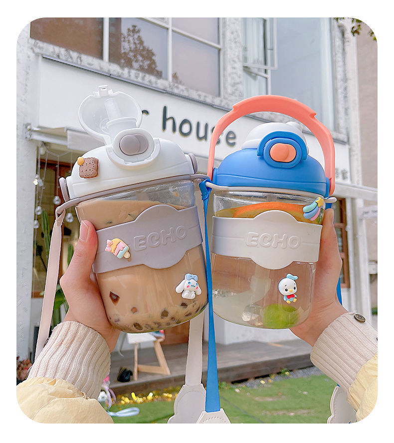 水杯女生高颜值运动水壶耐高温带吸管便携夏季1升杯子详情2