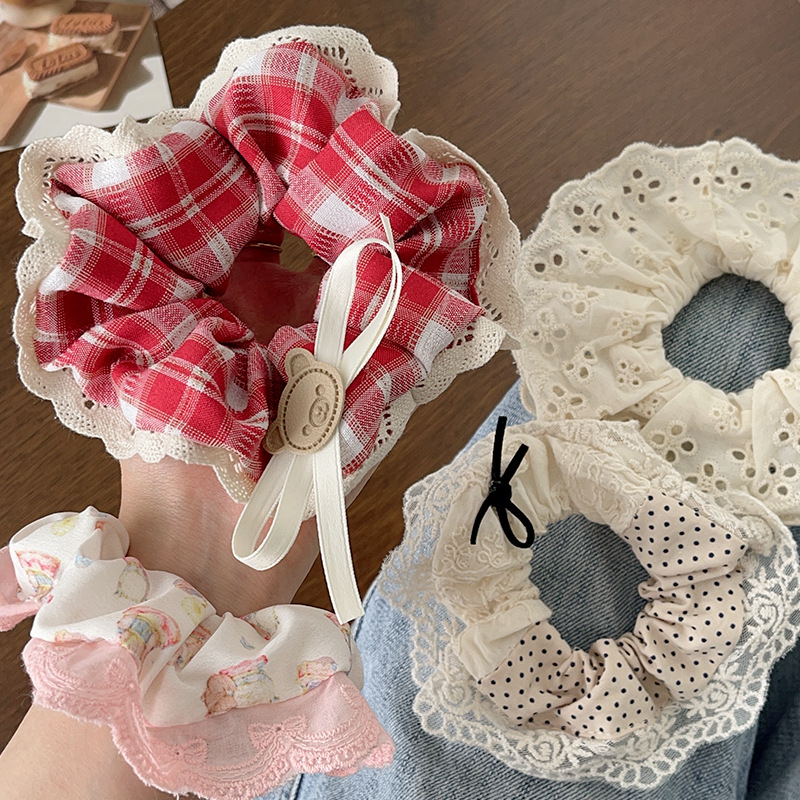 Spring and Summer hair band Collection: Cute trendy hair bands, feminine lace trim hair accessories, sweet and fresh large intestine hair bands pic 19