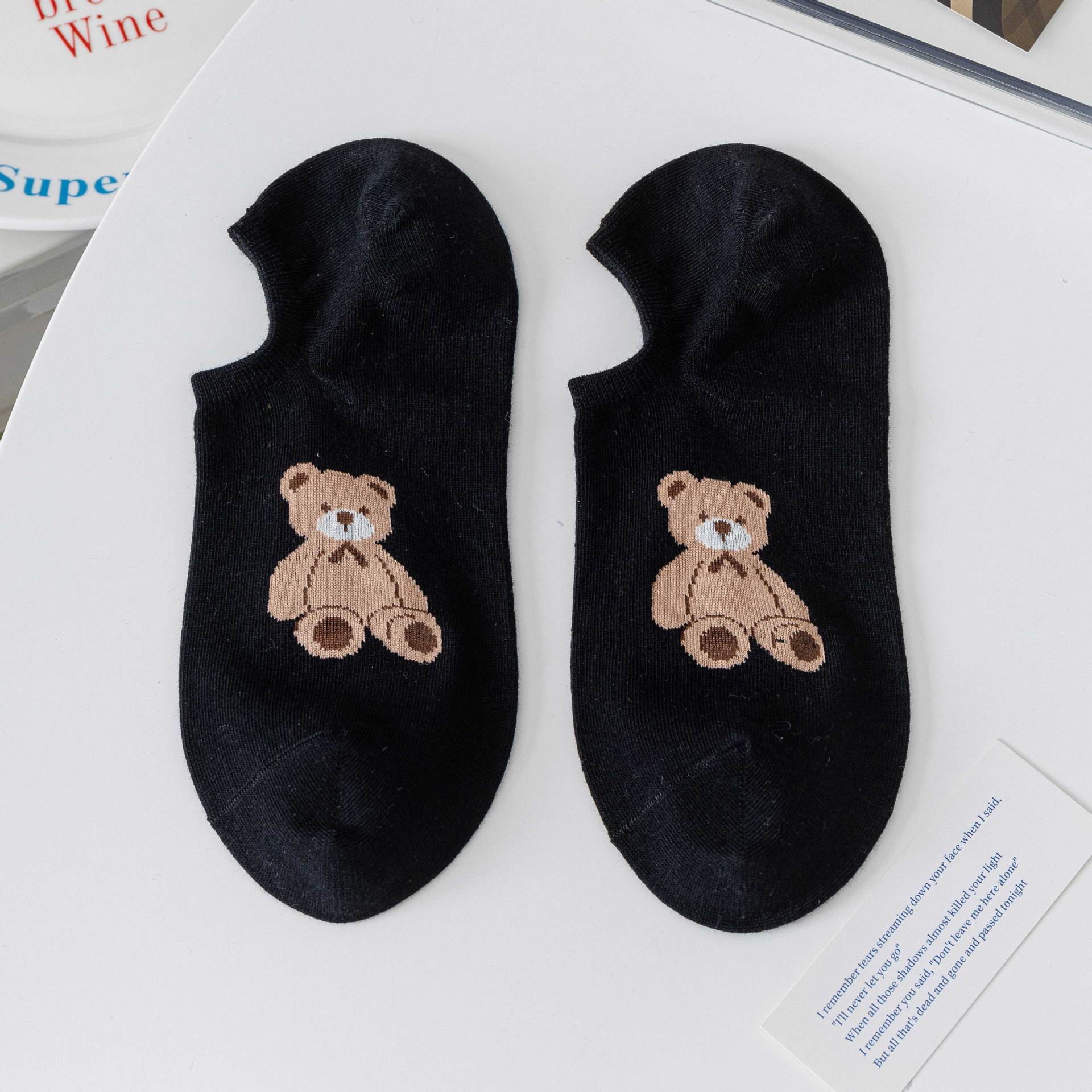 严选卡通女生袜子女船筒袜夏季薄款袜子提花短款女生棉袜子批发详情14