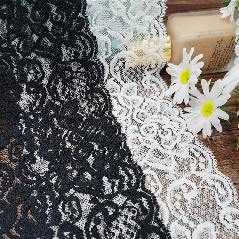 Elastic silk ribbon, lace trim, soft and skin-friendly, elastic elastic band, clothing accessory, ruffled edge, 9CM pic 23