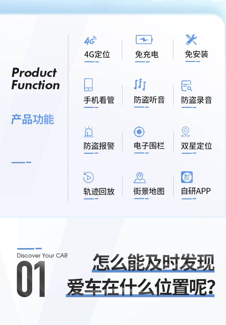 途强GT300L无线gps定位器汽车防盗强磁订位追踪器车辆gps定位器详情2