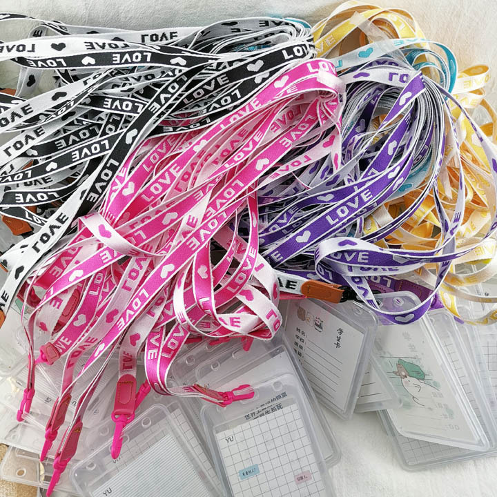 A1312 1.5 wide letter student card holder, lanyard, neck hanger, two-yuan store, 2-yuan store, street stall, night market hot sales source pic 6