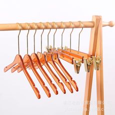 网红仿亚克力衣架透明水晶衣服架服装店塑料轻奢女装衣挂裤夹批发详情5