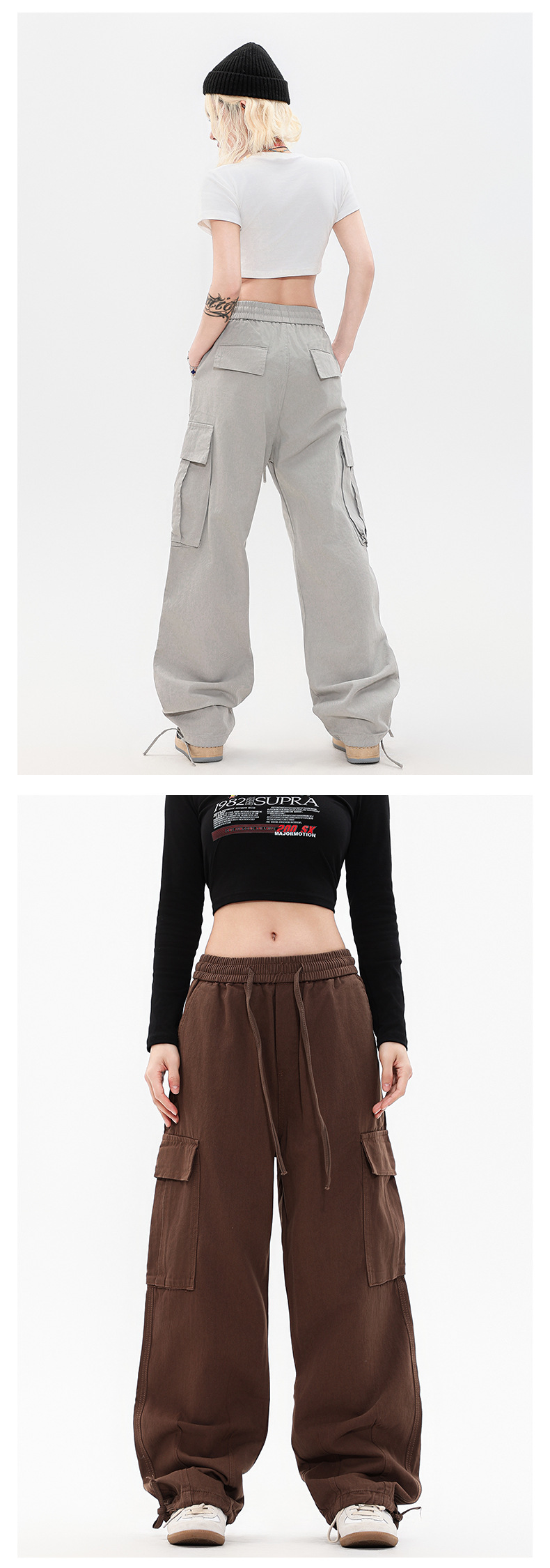 OREETA丨vintage直筒工装裤女可调节日系工装裤潮牌阔腿工装裤男详情21
