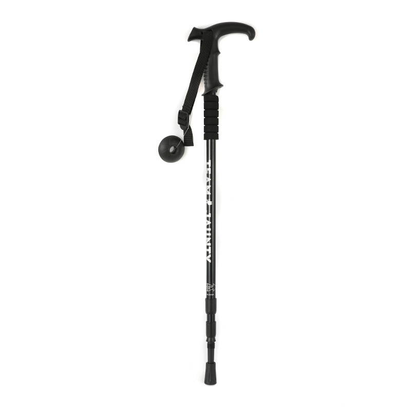 Three-section telescopic straight handle curved handle high-strength aluminum alloy outdoor hiking poles, walking sticks and walking crutches pic 8