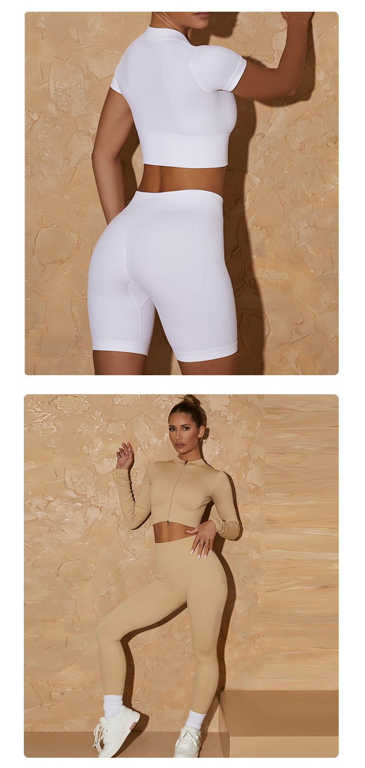 European and American yoga wear, autumn and winter long-sleeved sets, sports bras, zipper yoga vests, bras, high-waisted lulu yoga pants pic 15