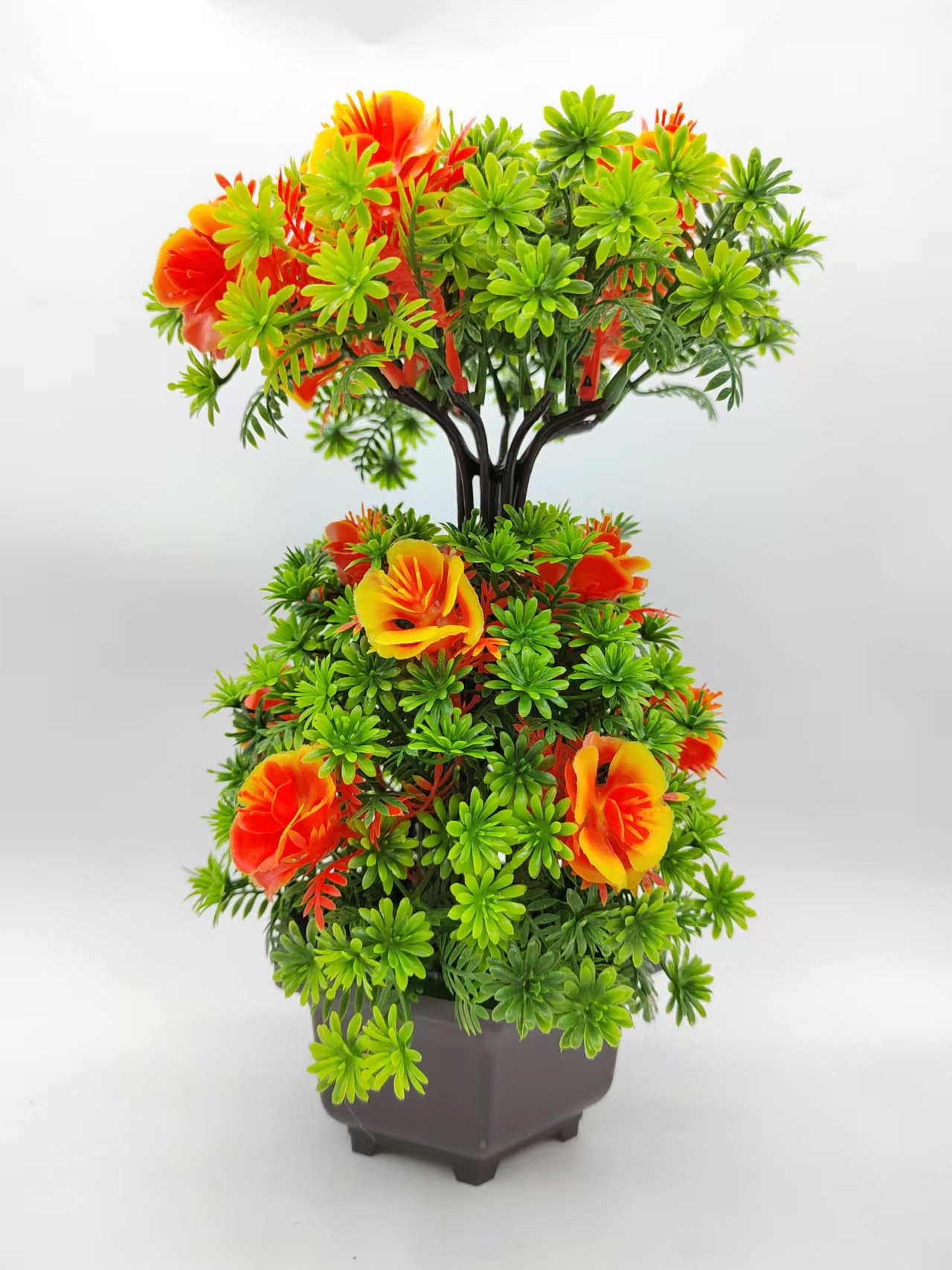 Hongsheng Simulation Technology Double-layer simulation plastic bonsai home decoration items, interior decoration items, photography props pic 1