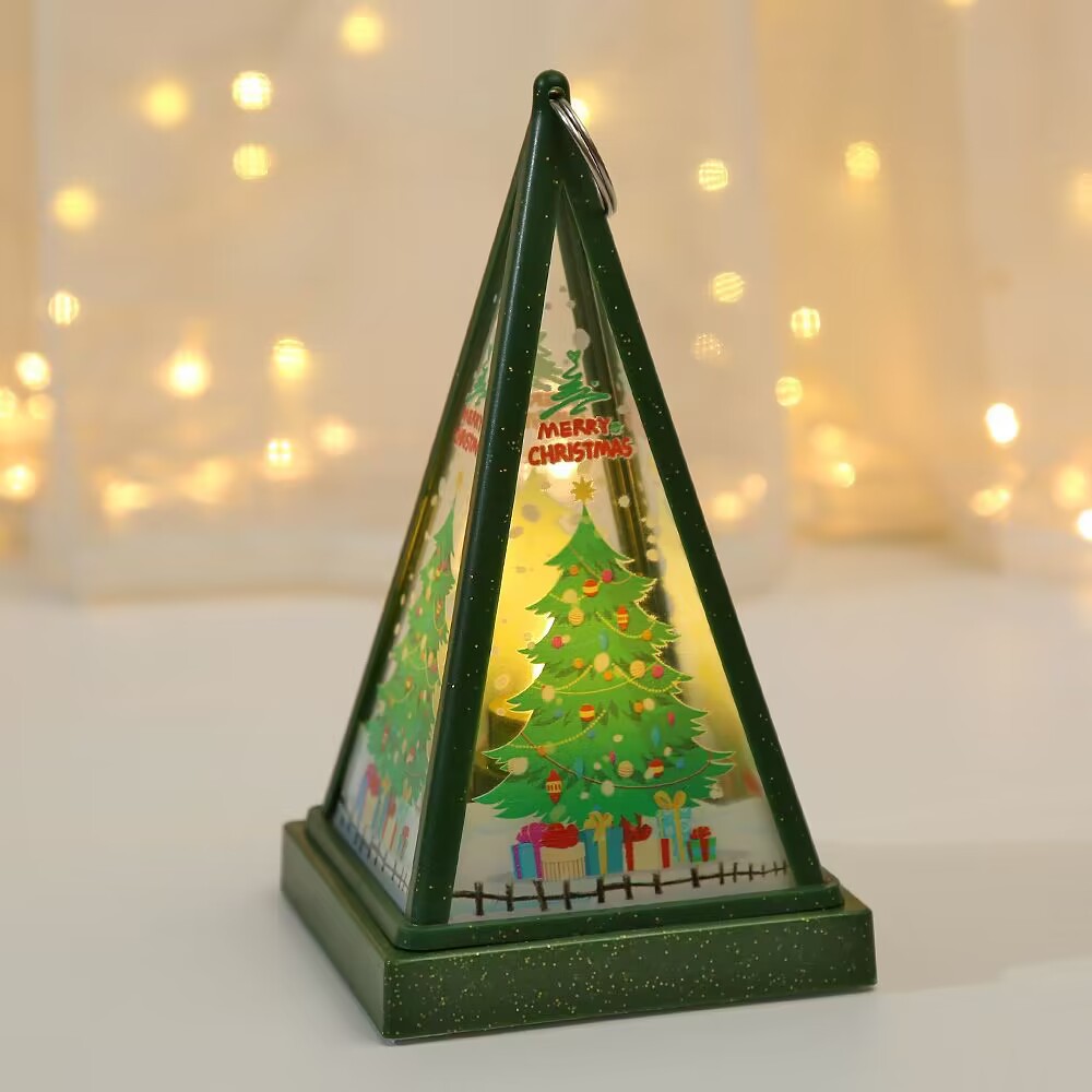 New Christmas decorations: Hand-held triangular wind lamps, night lights, pendants, LED electronic candles, candlestick lights pic 22