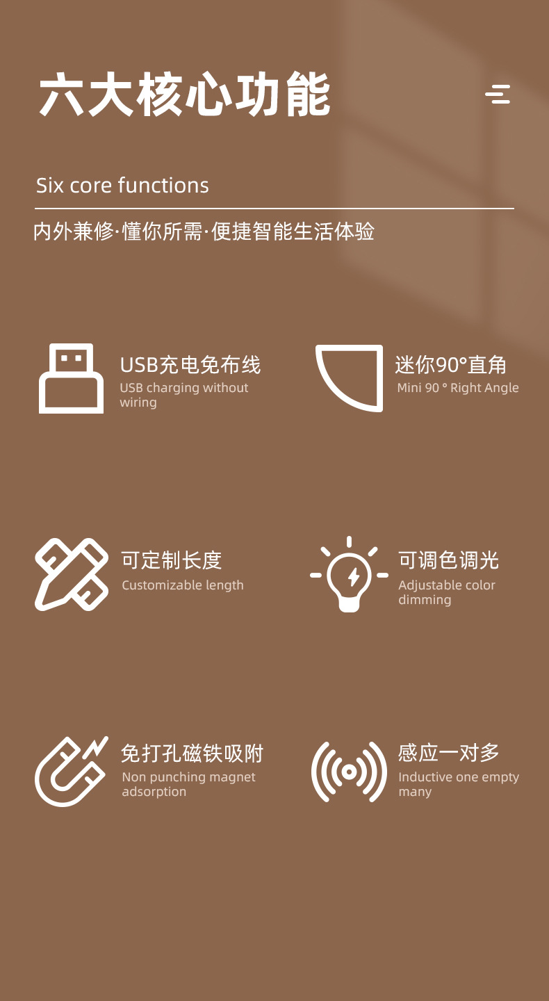 Wholesale wardrobe LED night lights, home sensor lights, wireless intelligent remote control sensor right-angle lights, light luxury lights, night lights pic 5