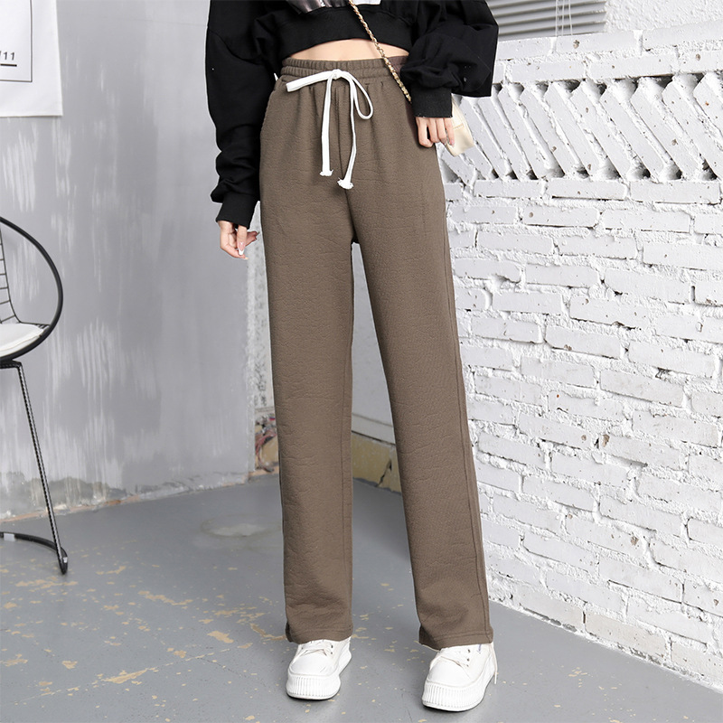 Early spring pure cotton fashionable casual set for women, loose, sporty and slimming straight-leg high-waisted wide-leg pants, zipper hooded jacket pic 74