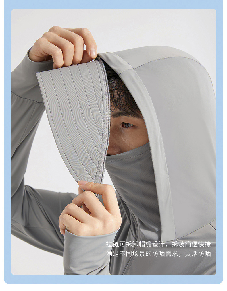 夏季户外冰丝防晒服批发防晒上衣女防紫外线轻薄透气皮肤衣男外套详情7