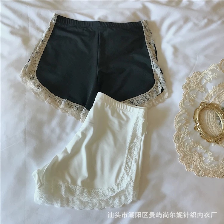 Summer anti-glare safety pants with lace edges and leggings. Women can wear high-waisted anti-glare pants on the outside and safety shorts on the inside pic 11
