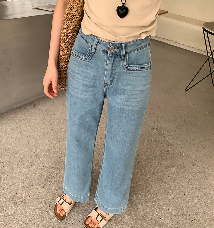 超清凉 天丝柔软牛仔裤女春夏新款弹力宽松薄款小个子直筒长裤子详情7