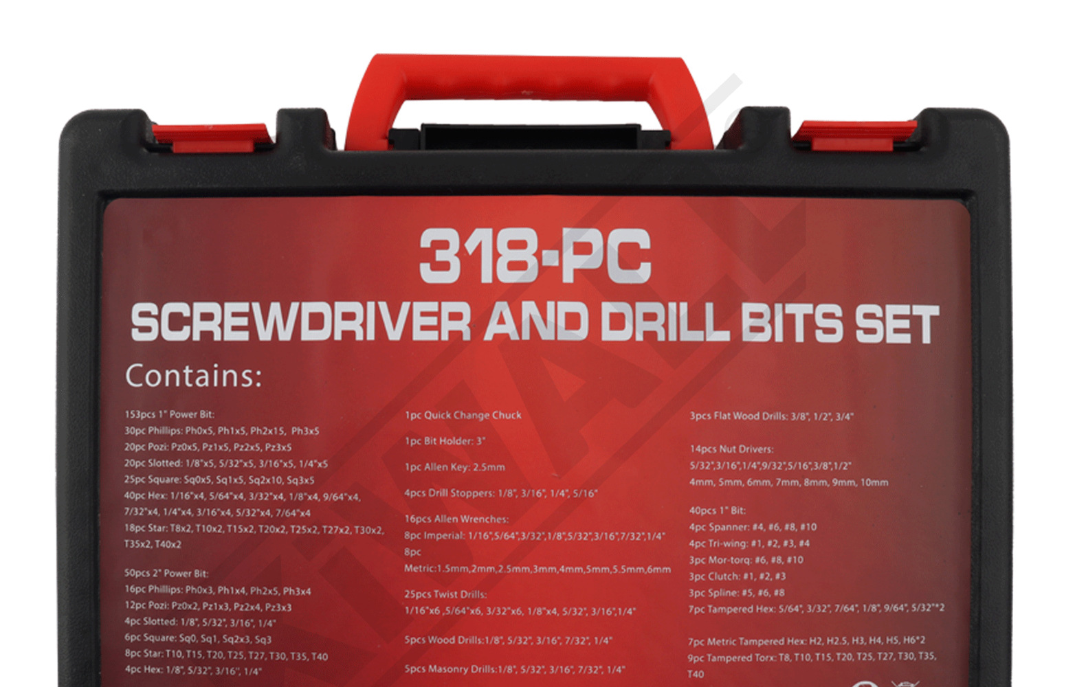 318件套多功能工具箱套装 螺丝刀麻花钻套筒批头维修打孔五金工具详情20