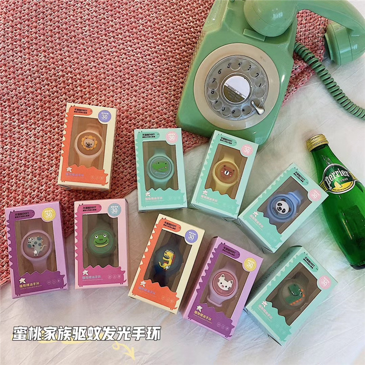 闪光驱蚊手环儿童少女防蚊学生防水植物发光可爱卡通手环详情5