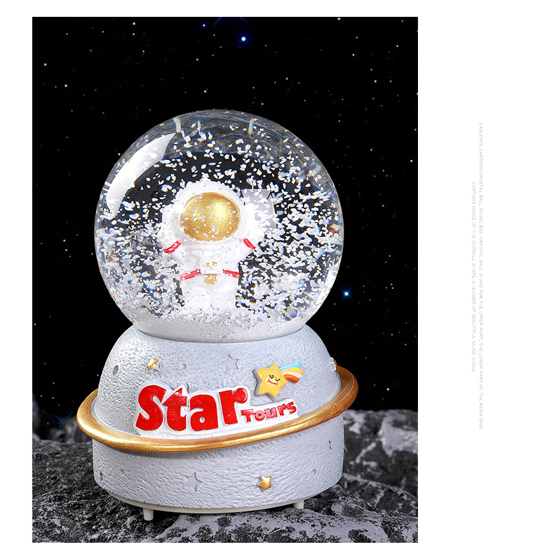 Astronaut Crystal Ball, music box, music box, Snowfall, Mermaid Princess, girls, children, birthday gifts, Christmas pic 10