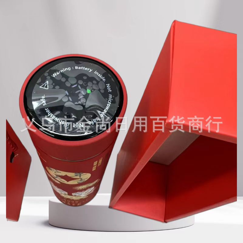 A stainless steel thermos with temperature display for the Year of the Snake, a red thermos for the Year of the Snake pic 3