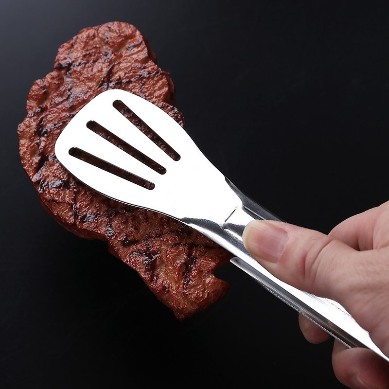 Stainless steel bread tongs, three-line barbecue tongs, baking tools, buffet barbecue tongs, Logo printable barbecue small tools pic 7