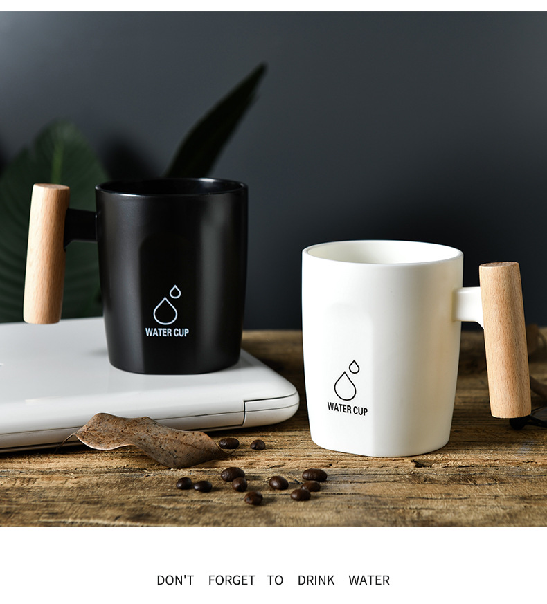 简约牙刷杯子洗漱杯木柄情侣漱口杯家用牙缸牙杯创意套装便携旅行详情14