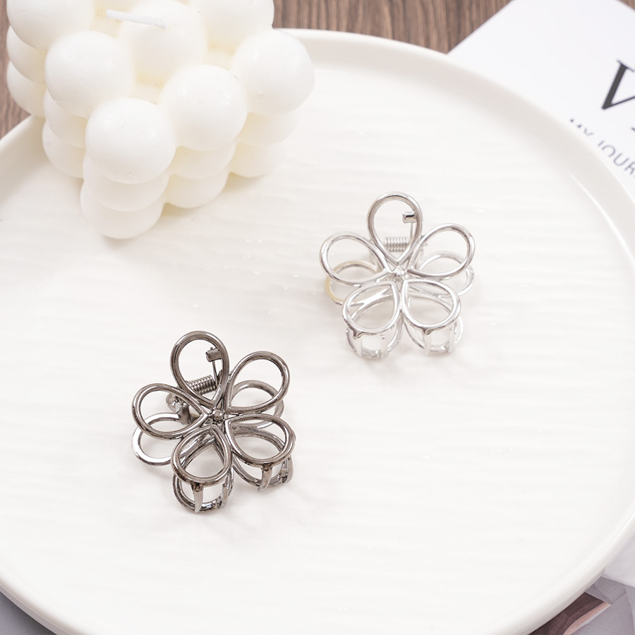 跨境欧美风发夹花朵小号抓夹头饰女盘发后脑勺合金发抓半扎鲨鱼夹详情8