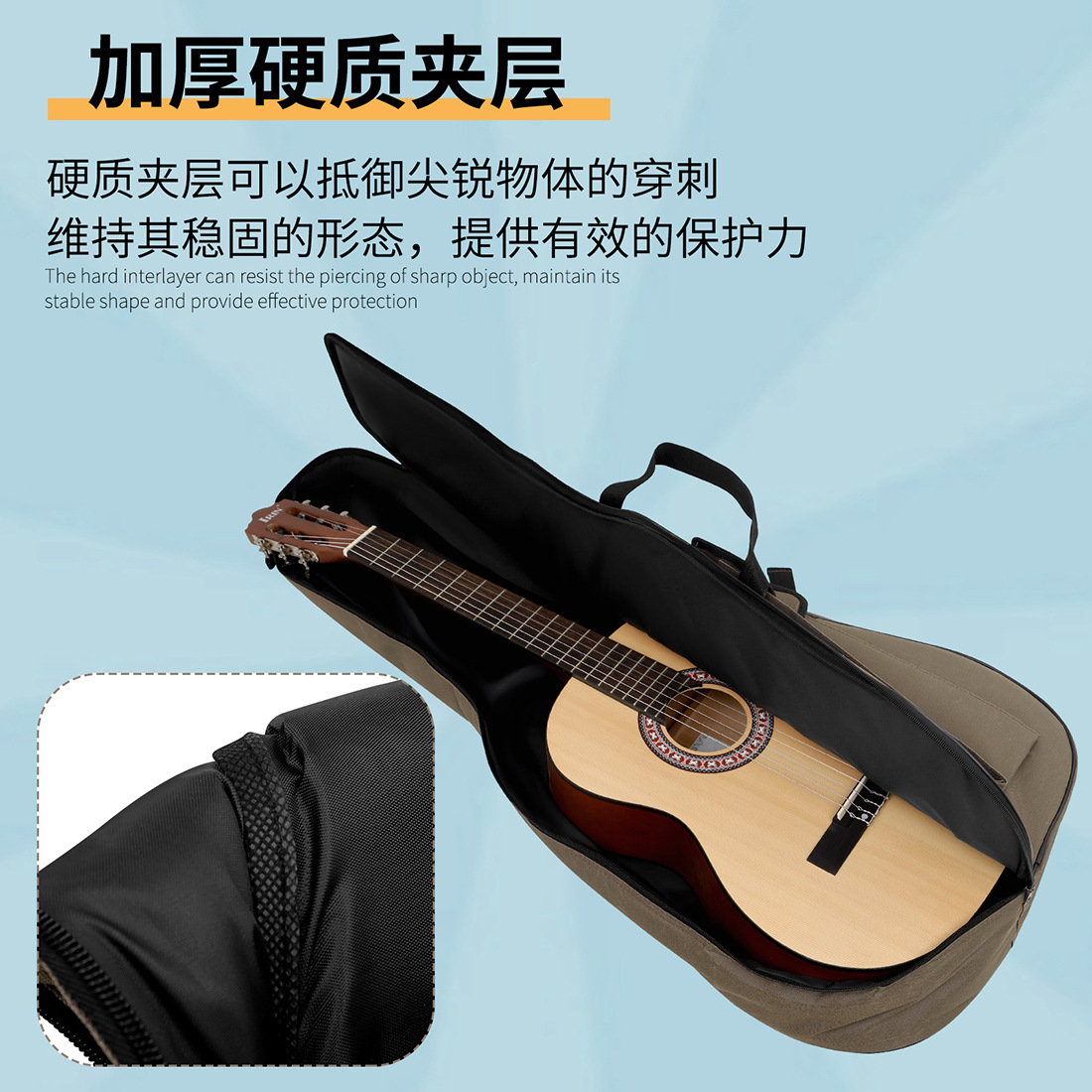 41寸古典民谣吉他包加厚防水琴包手提包吉他收纳包木吉他双肩包详情8
