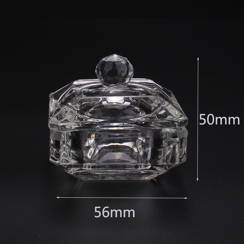 Cross-border exclusive glass crystal cups with LIDS for nail art, irregular-shaped crystal cups, and special octagonal cups for holding crystal liquid pic 13