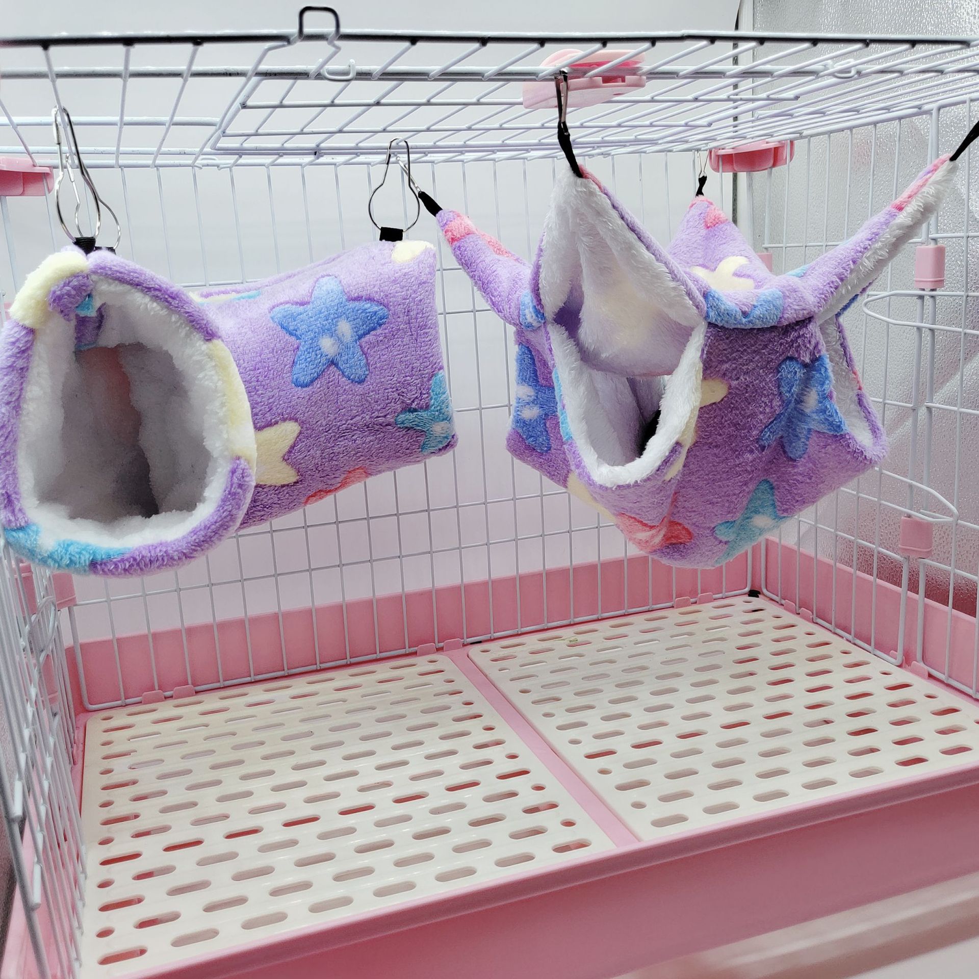 蜜袋鼯保暖双层夹层吊床小宠吊床悬挂式松鼠睡袋宠物用品仓鼠吊床详情45