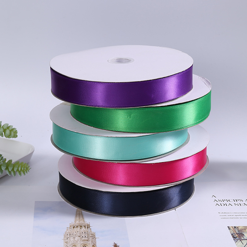 Tianmei polyester colored satin ribbon 2.5CM polyester colored denser satin ribbon Wedding decoration ribbon wholesale ribbon pic 10