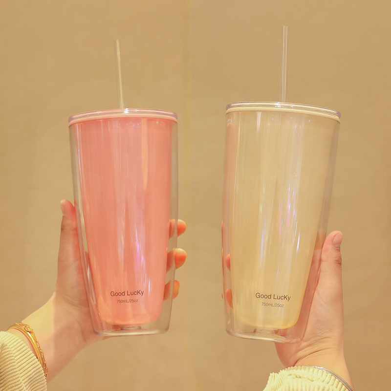 便携家用办公大容量夏季高颜值吸管水杯女童学生夏天可爱塑料水杯详情5