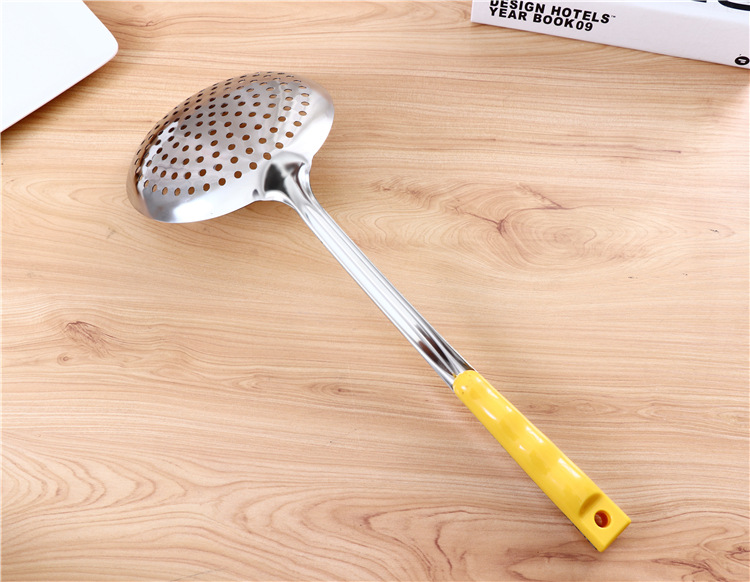 16# Kitchen non-magnetic stainless steel filter strainer, 1.5mm thick household extended handle stainless steel strainer pic 2