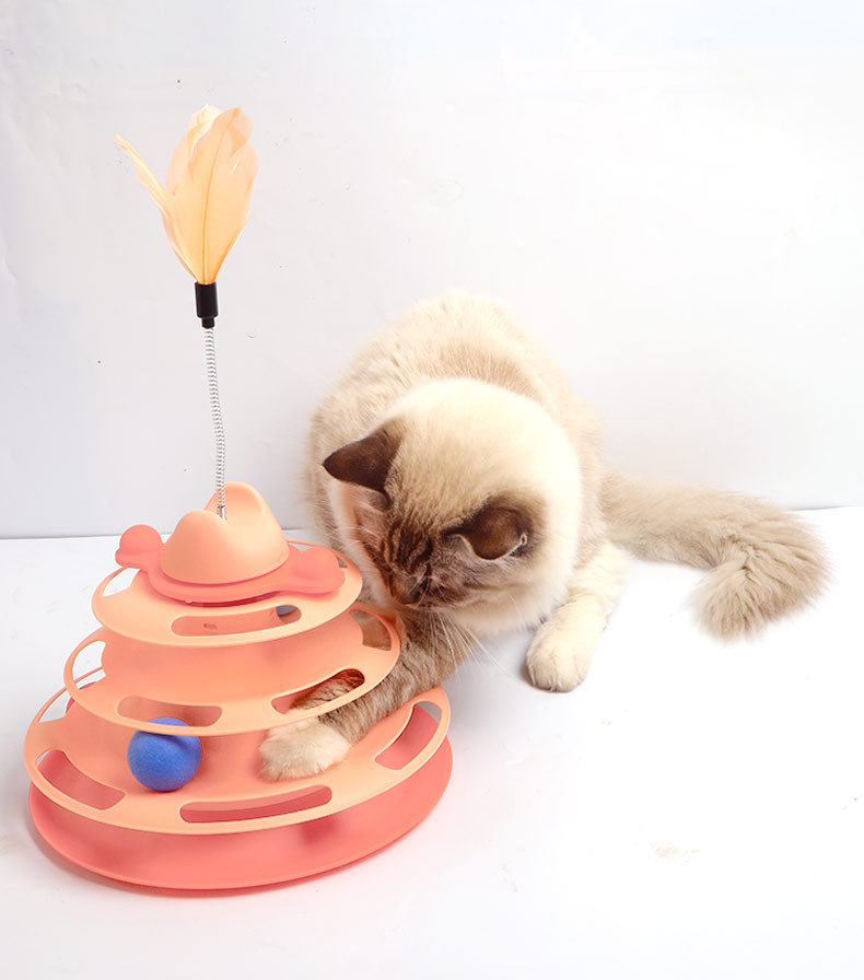 Cross-border cat toys, four-layer cat carousel, self-entertaining and entertaining cat toys, interactive cat toys, pet supplies factory pic 27