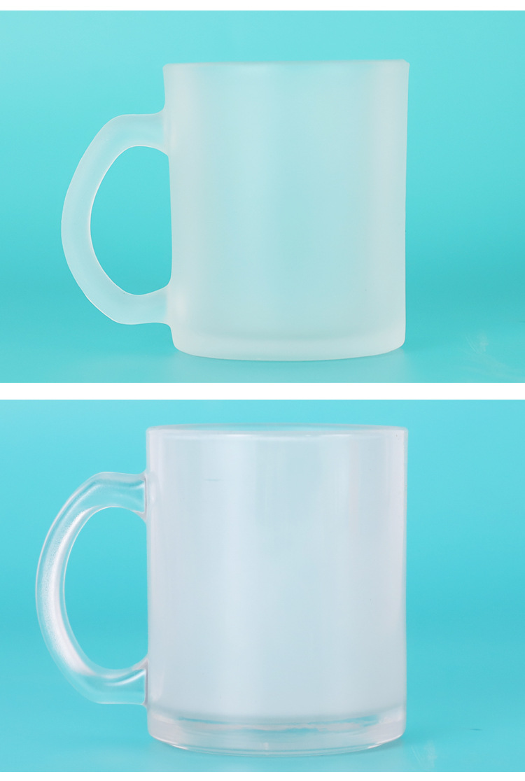 Heat transfer glass mug 11oz heat sublimation frosted glass cup, personalized DIY blank coating cup pic 21