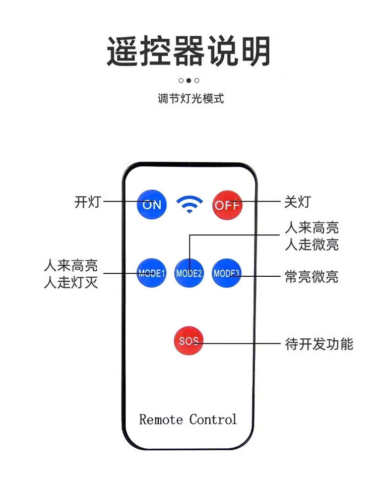 新款太阳能分体人体感应灯家用户外防水庭院灯遥控款分体车库灯详情5