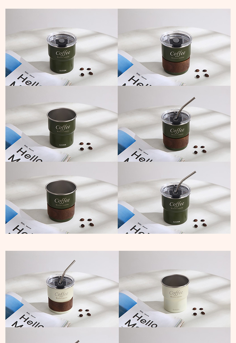 Single-layer rolled edge 304 stainless steel water cup, office coffee cup, foldable beer mug, outdoor camping portable cup pic 14