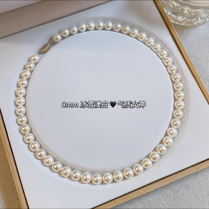 施家仿澳白珍珠项链女轻奢小众高级感春夏气质叠戴锁骨颈链2024详情19