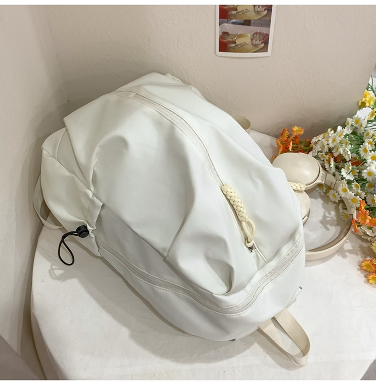 双肩包流行质感书包女初高中生学生旅行大容量背包纯色简约休闲包详情30