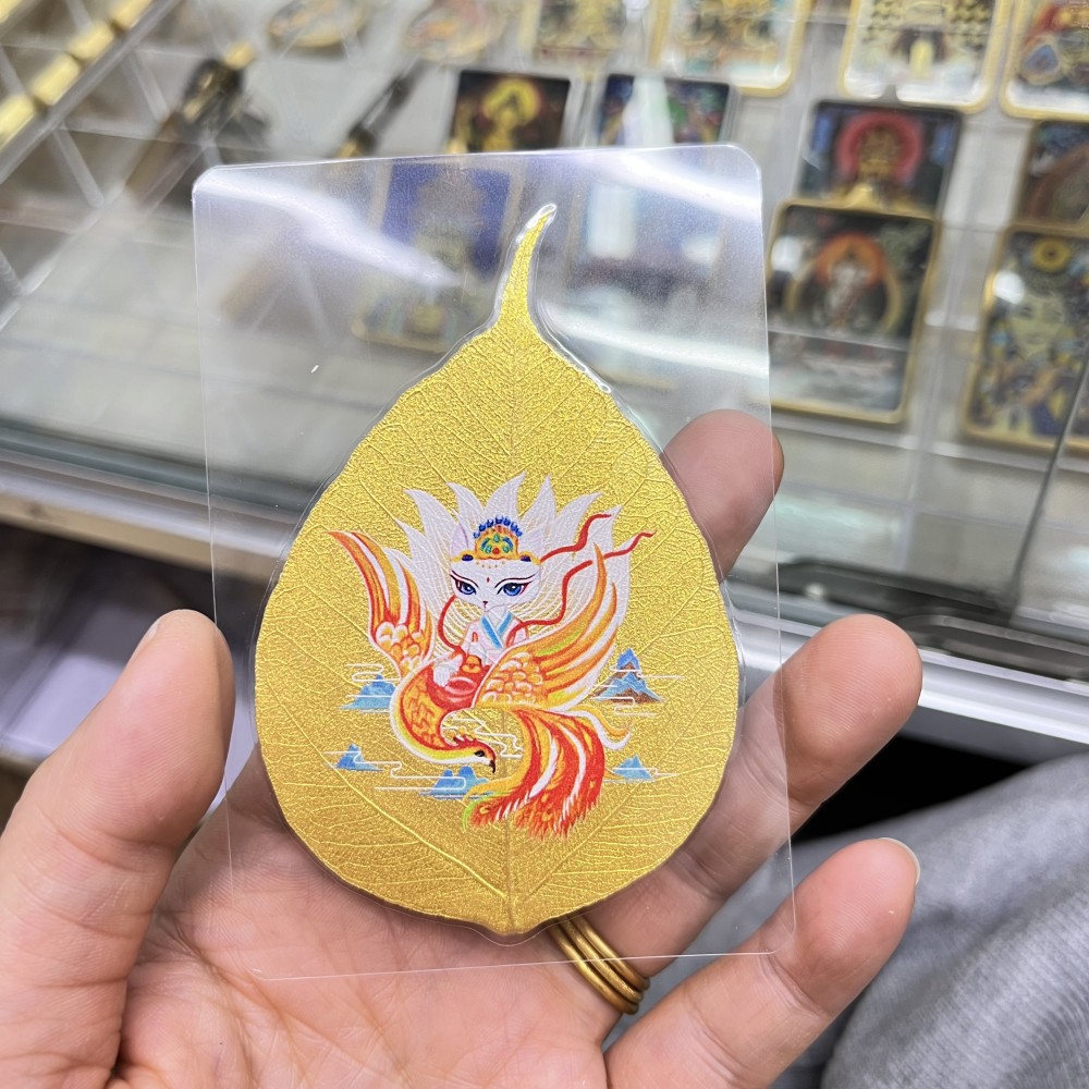 菩提叶彩绘唐卡手机贴龙五爷扎基拉姆黄财神凤九龙年小礼品ht岁详情9