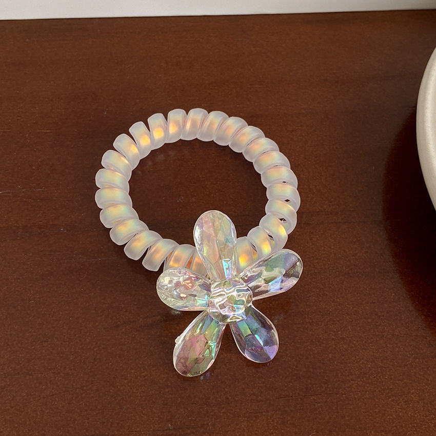 Summer Dreamland ~ Pearl Cartoon Bear telephone line Hair Tie, Popular hair-safe hair tie, Korean hair accessory, headwear pic 9