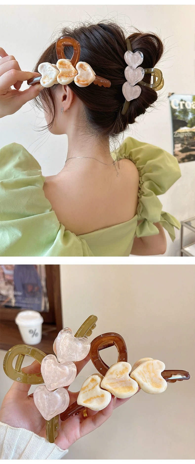 冰晶爱心大号抓夹百搭新款发量多鲨鱼夹子头饰高级感ins简约发夹详情5