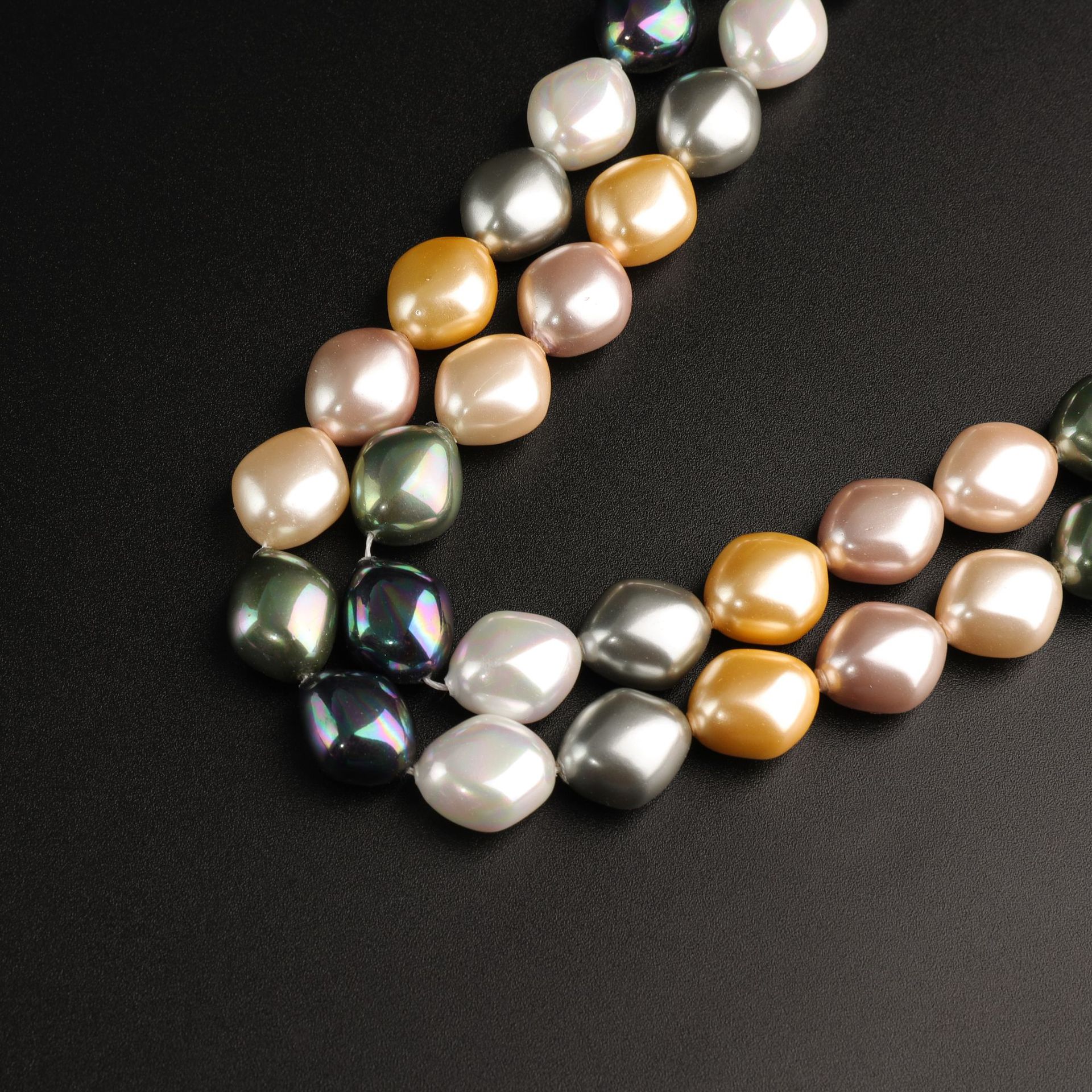 Natural South Asian irregular-shaped shell pearls, colorful and irregular shell beads, beaded earrings, necklaces, pendants, accessories pic 7