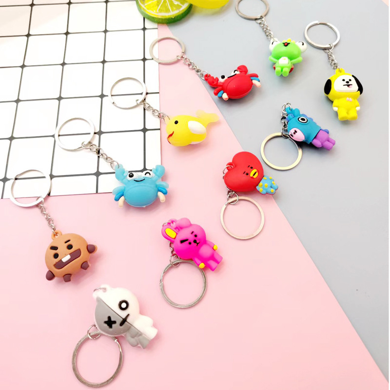 厂家直供钥匙扣挂件批发 可爱卡通立体钥匙扣小礼品PVC公仔挂件详情5