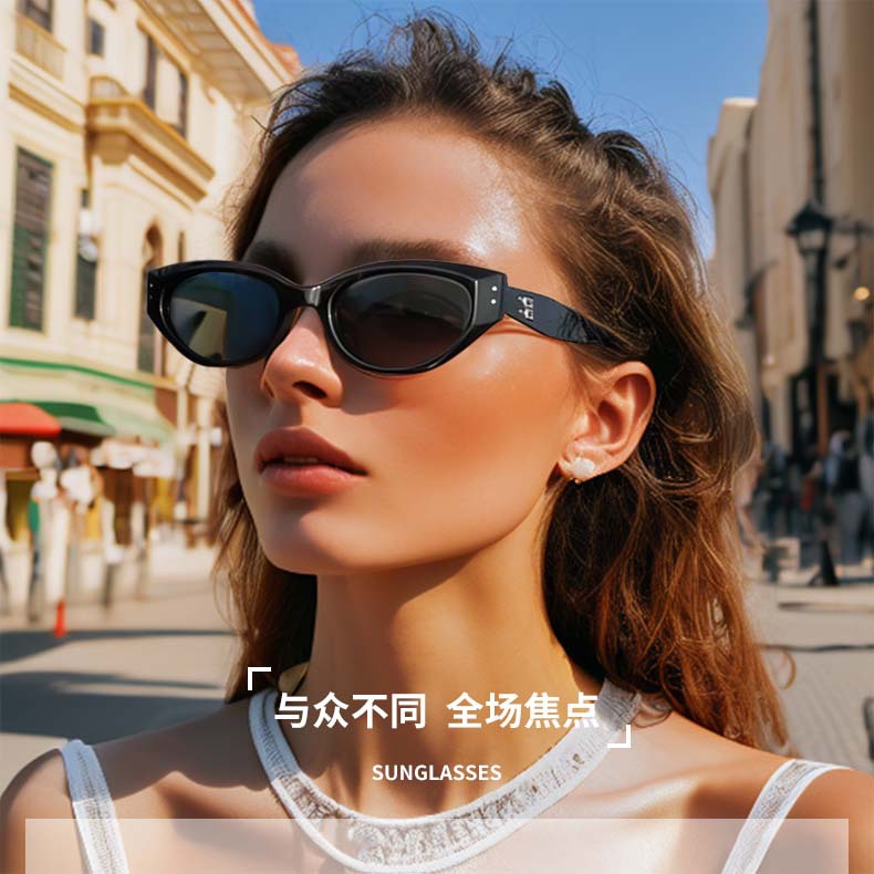 New cat-eye gm sunglasses for women, ROCOCON high-end board, uv protection 嗮, fashionable and versatile sunglasses for men pic 12