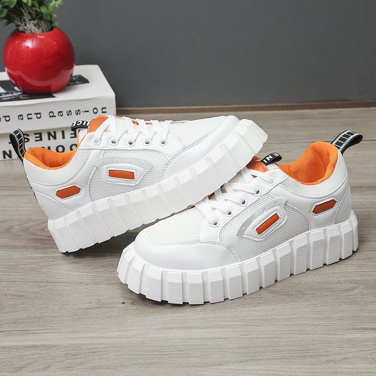 跨境外贸大码2021秋季新款街头时尚潮流圆头厚底女式休闲板鞋单鞋详情40