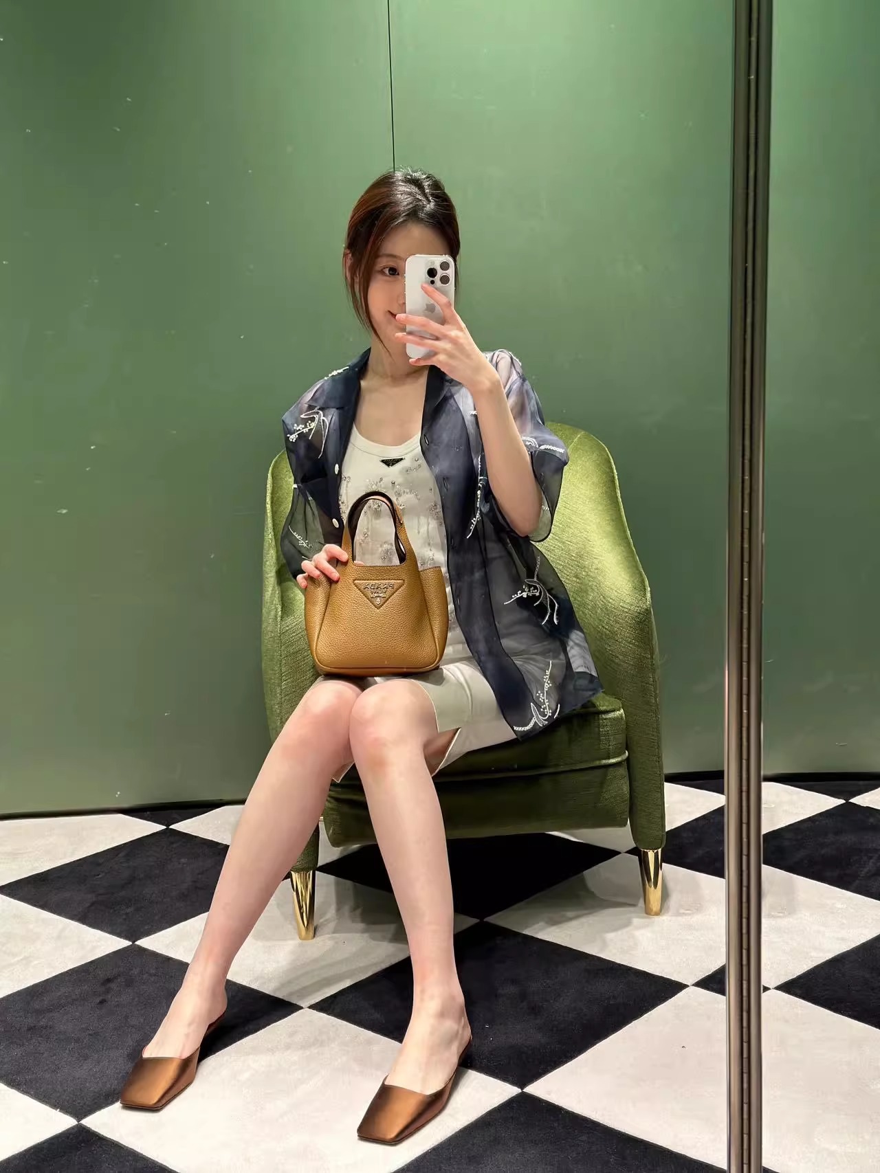 羊皮版~法式方头三角跟穆勒凉拖鞋女夏季真皮包头半拖鞋粗跟半托详情11