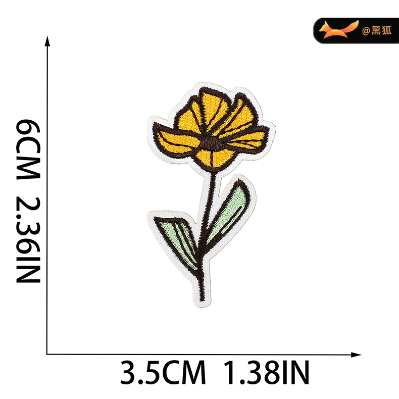 鞋帽刺绣布贴包包补丁贴衣服装饰章仔电脑绣花标卡通花朵刺绣贴 pic 10