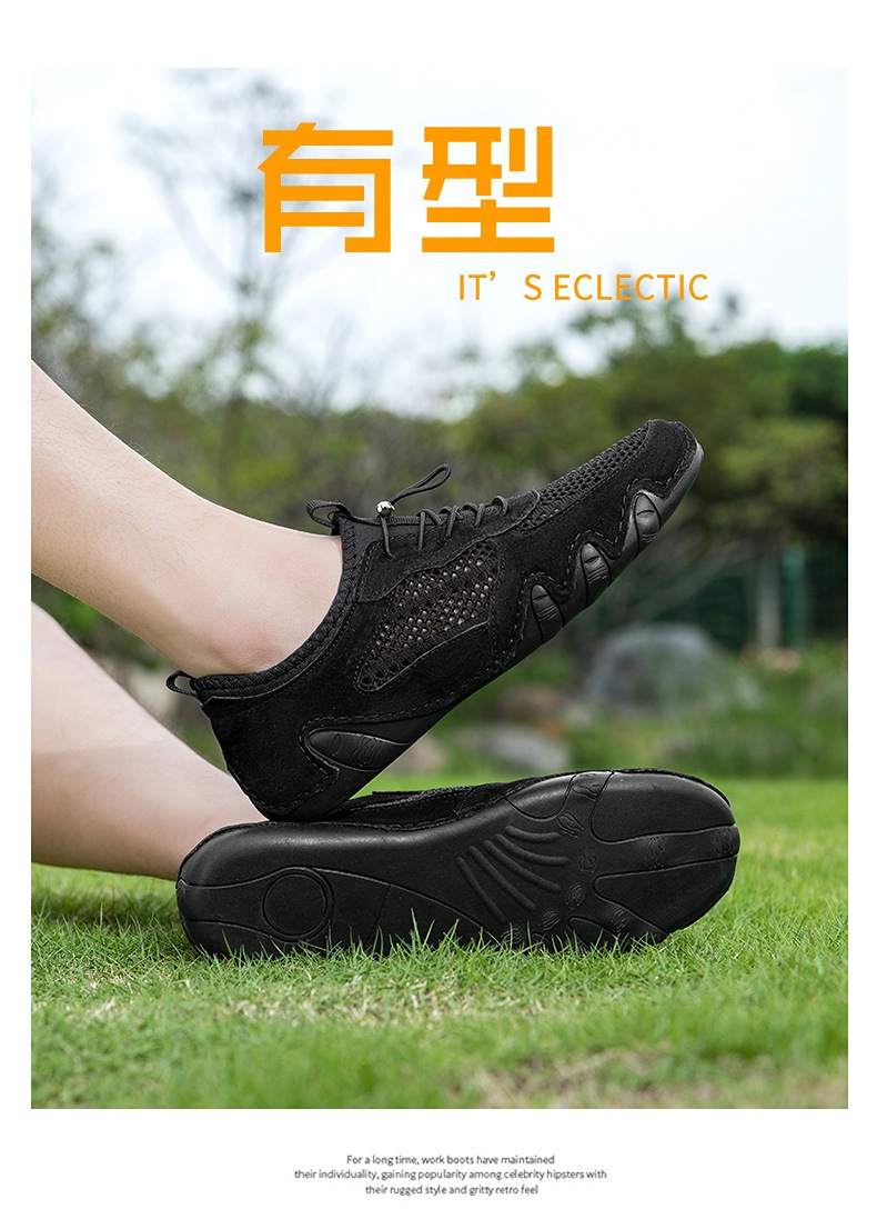 亚马逊热销夏季跨境男士休闲运动鞋大码缝制真皮网面鞋八爪鱼男鞋详情4