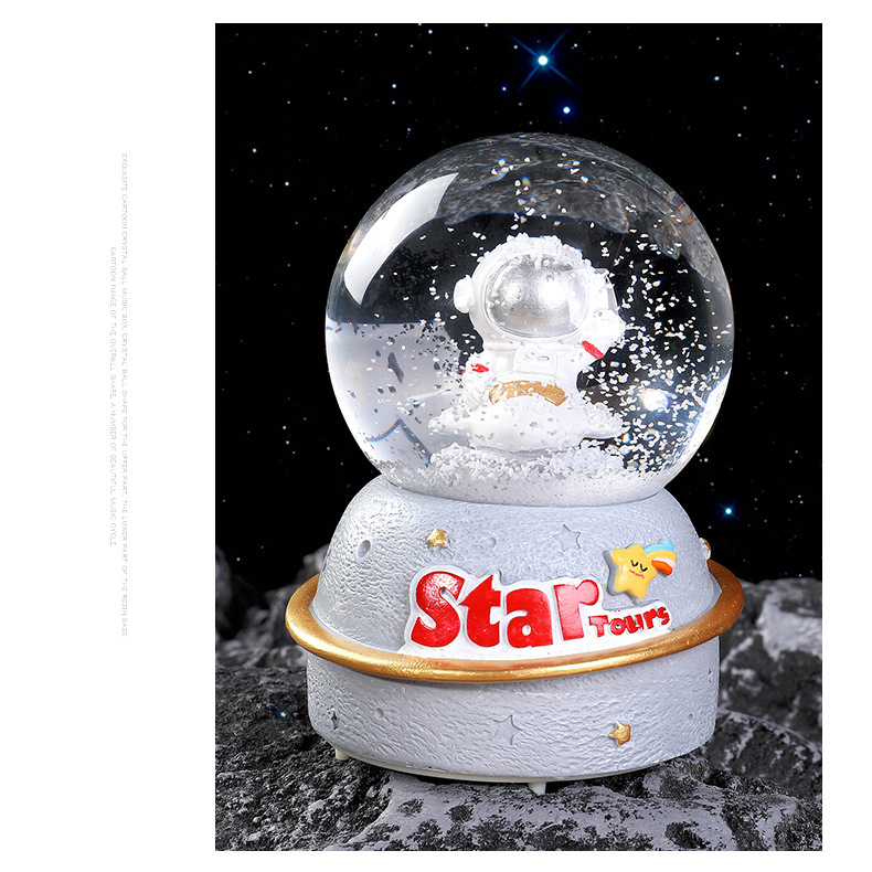 Astronaut Crystal Ball, music box, music box, Snowfall, Mermaid Princess, girls, children, birthday gifts, Christmas pic 11