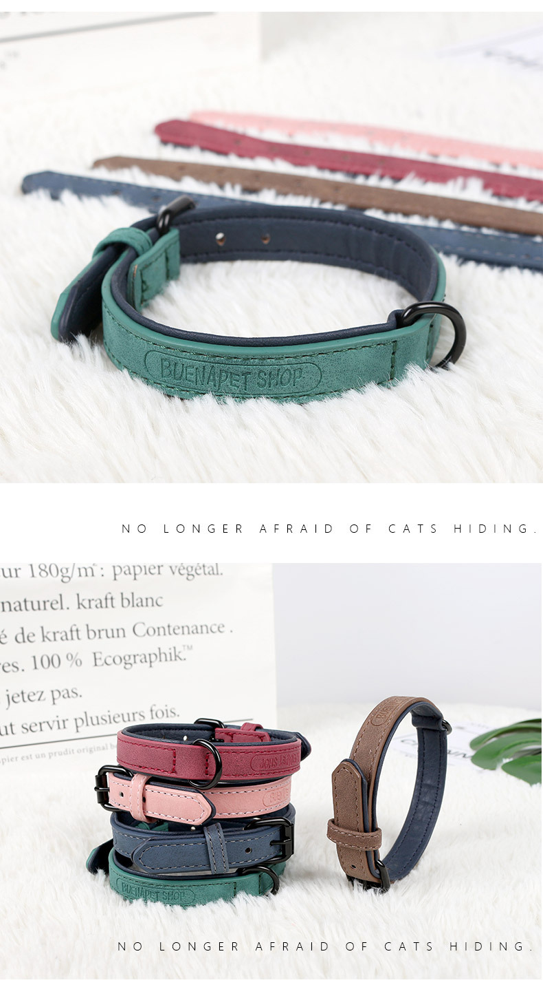 Cross-border hot-selling pet collars, dog PU collars, medium and large-sized dog neck covers, and leash collars are available for wholesale in stock pic 20