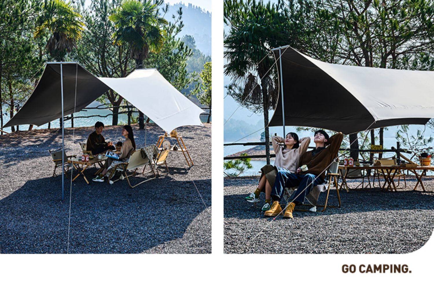 Outdoor leisure canopy tent, butterfly-shaped camping equipment, must-have for Internet celebrities, barbecue outdoor entertainment black rubber canopy pic 14